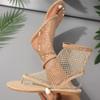 Fashion 2024 Hot Sale Women's Shoes Plus Size Women's Sandals Fashion Crystal Daily Sandals Women Summer Mesh Thong Sandals Bootszapatos