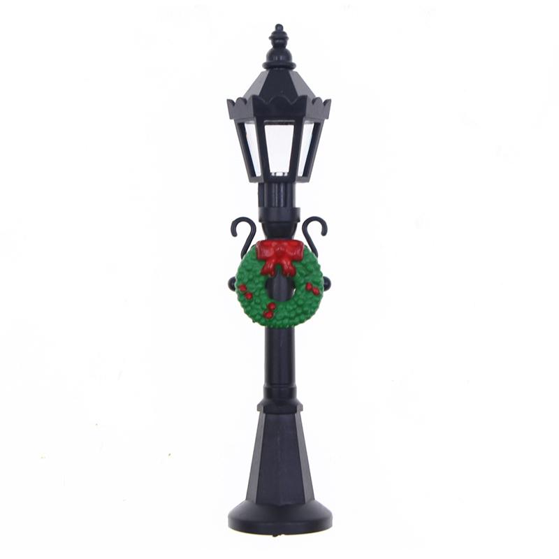 1:12 Dollhouse Christmas Scene Street Lamp Street Light Model Doll Christmas Decor Micro Landscape Fairy Garden Ornaments