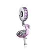 Nové Sterling Silver 925 Růžový květ Owl Cup Šaty Butterfly Diy Jemné korálky Fit originální náramek Šperky Dámské