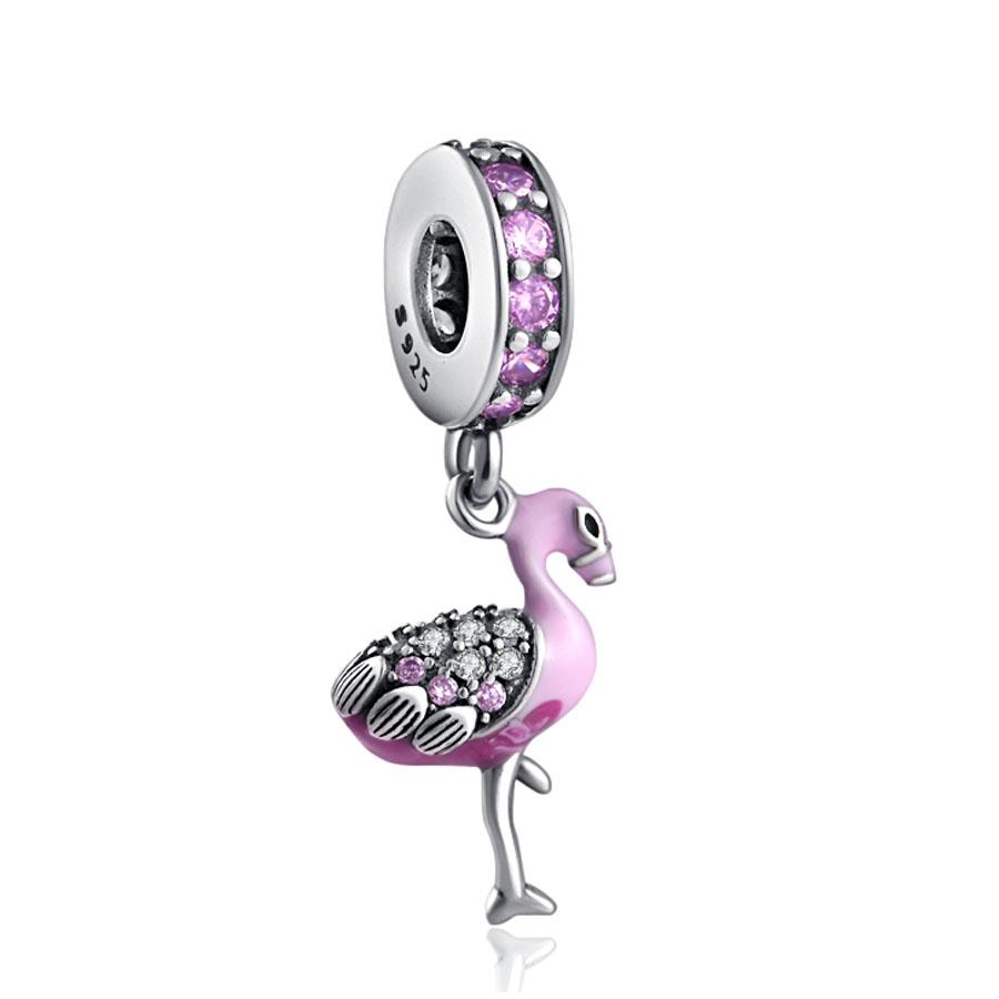 Nové Sterling Silver 925 Růžový květ Owl Cup Šaty Butterfly Diy Jemné korálky Fit originální náramek Šperky Dámské
