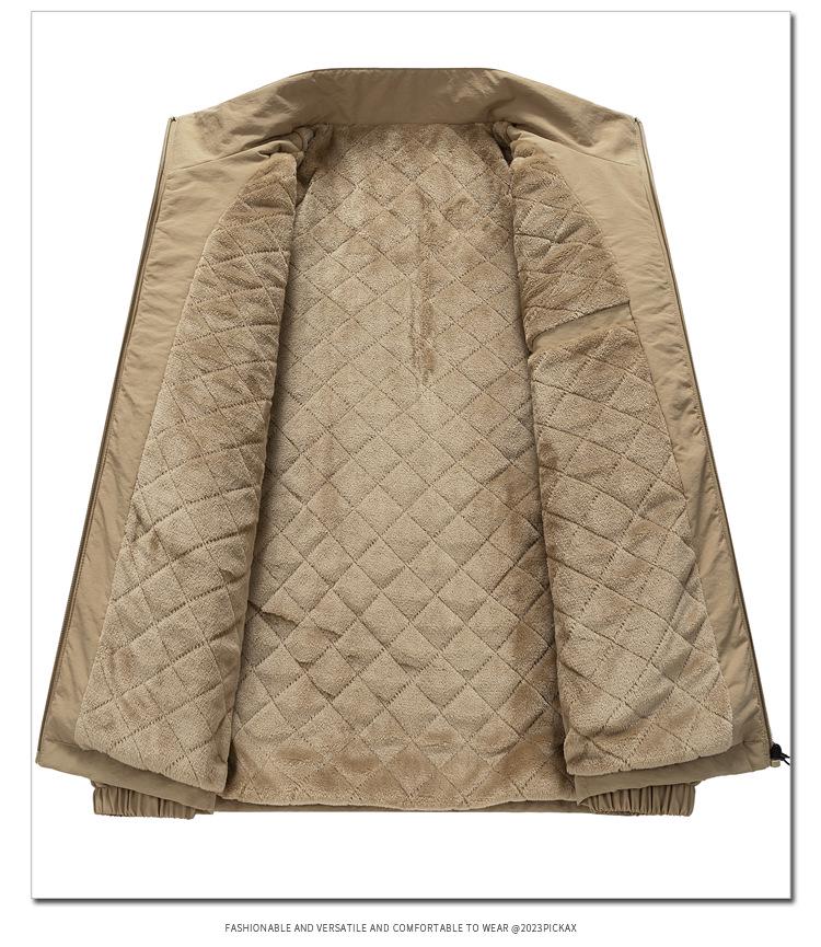 Men's Thickened Stand Collar Windproof Jacket: Autumn/Winter Casual Outdoor Workwear Ski Coat