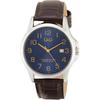 Citizen Q&Q Analog Watch 10-Year Battery Life Waterproof Date Synthetic Leather Band Men's Blue