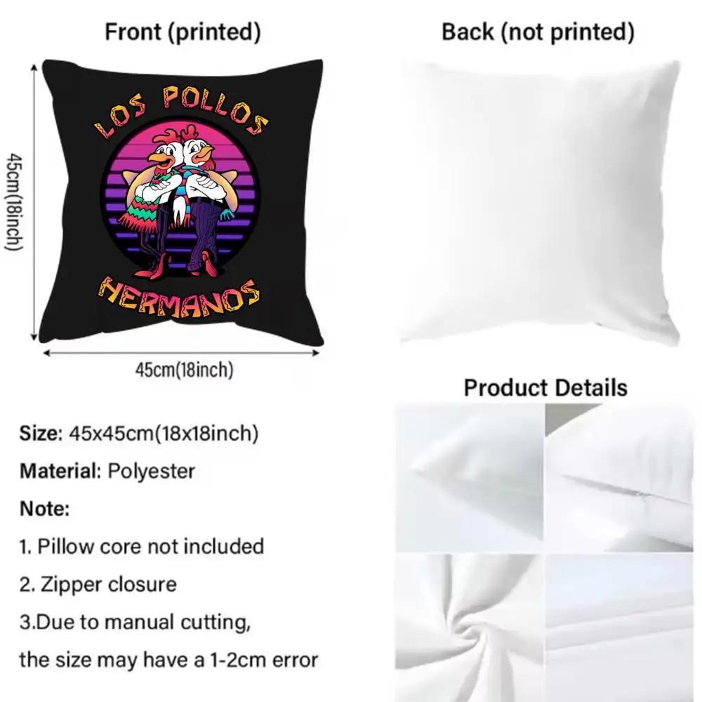 L-Los Pollos H-Hermanos Cushion Cover Pattern Printed Pillowcase for Living Room Sofa Cushion Cover & Bedroom Decor