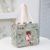 Floral Print Lunch Bag Insulated Large Capacity Student Work Bento Bag Handbag Multi Functional Outdoor Travel Picnic Bag Ice Pack Portable Mommy Bag
