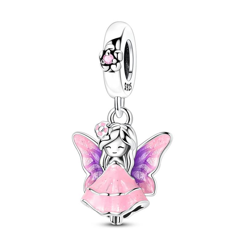 Original Charms Bead Copper Butterfly Tulip Cherry Blossom Mushroom Cat Charm Fit Bracelet Bangle Women Diy Jewelry