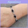 Handgefertigtes schwarzes Onyx-Silber-Armband mit Sternbild-Design, verstellbar, für Unisex-Modeaccessoire