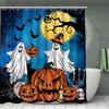 Happy Halloween Shower Curtain Set 3D Print Waterproof Polyester Fabric Bath Curtain Home Bathroom Halloween Decor With 12 Hooks