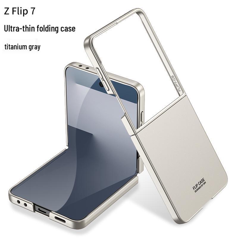 Samsung Z Flip7 Solid Color Drop-Proof Phone Case with Large Window