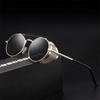 Retro Steampunk Zonnebril Windshield Persoonlijkheid Metalen Frame Ronde Kleur Film Reflecterende Coole Lens Bril