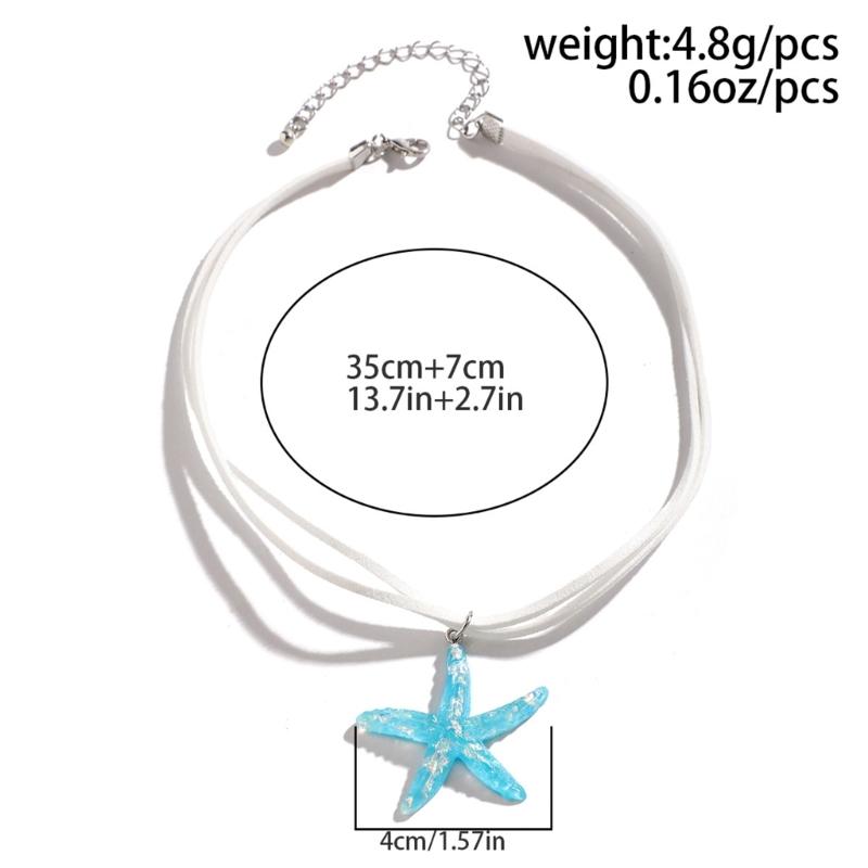 Large Starfish Pendant Necklace Bohemian Clavicle Chain Charm Necklace Jewelry