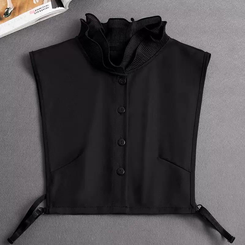 Perfect Match New Fake Collar Shirt Women White Lapel Ruffles Stand False Collar Woman Girls Detachable Collar Lace Removable Half Shirt