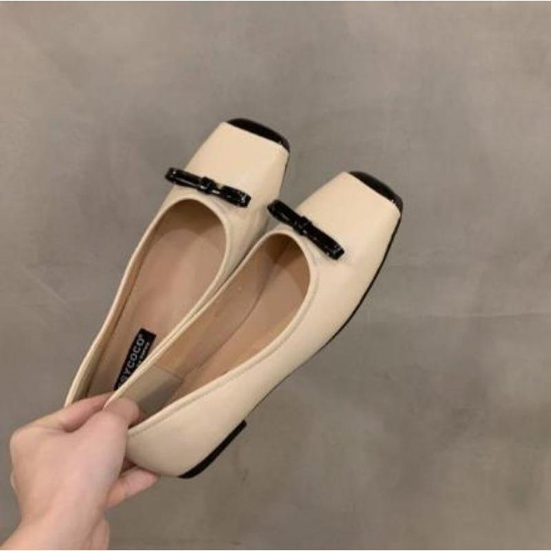 Móda Nové Luxusní Dámské Baleríny Módní Mělké Nazouvací Dámské Elegantní Měkká Podrážka Ploché Dámské Mašle Mary Jane Boty Zapatos Mujer