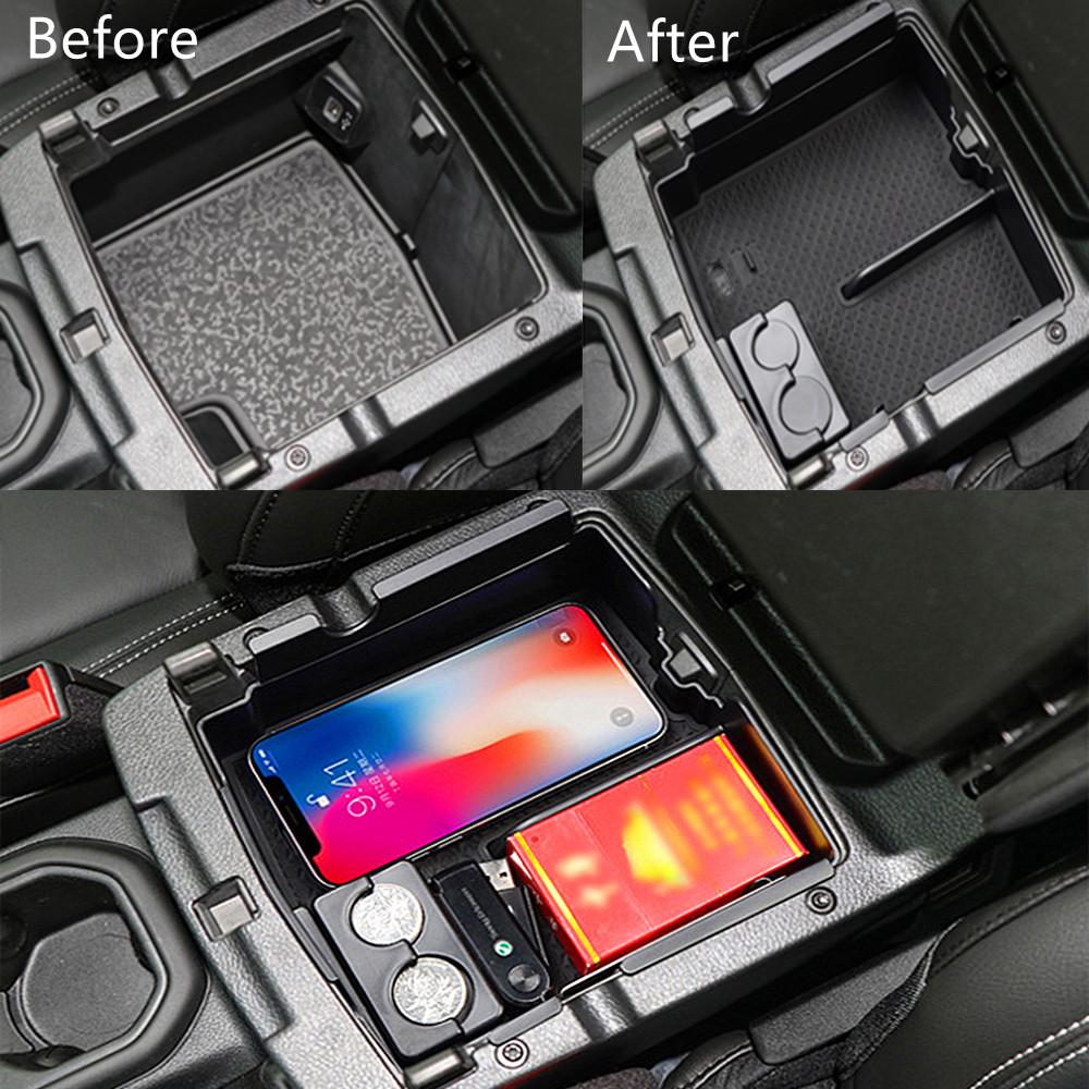 Central Console Armrest Storage Box Coins Organizer Tray Stowing Tidying for Jeep Wrangler JL 2018-2022 Car Interior Accessories