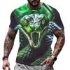 Summer Fashion Personality Animal Snake Print T-shirt Hip Hop Trend Street Clothing 3d Printed O Collar Short Sleeve T-shirt