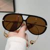 Spersonalizowane Modne Okulary Przeciwsłoneczne Oversize Damskie Pilot Duże Oprawki Podwójny Mostek Okulary Popularne Vintage Okulary