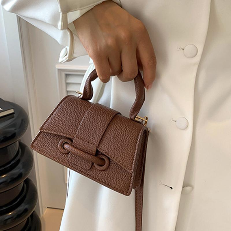 Mini PU Crossbody Bag Women Girls Square Shoulder Bag Solid Color Parent-child Pouch Sweet Lipstick Makeup Bag