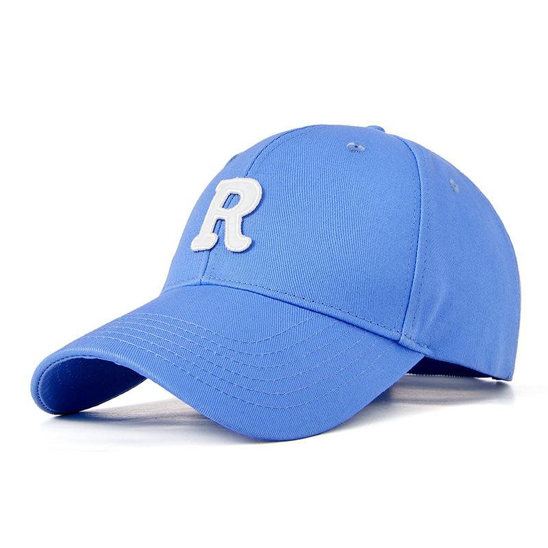 Casquette de Baseball Multi-Couleurs à Visière Rigide Lettre R pour Hommes et Femmes, Protection Solaire Sportive, Casquette Respirante, Grande Taille