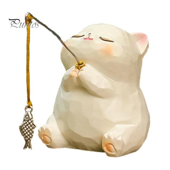 Modern Desktop Plant Holder Leisure Fishing Frog/Cat/Panda/Bear Statue Ornaments, Clear Mini Vases Miniature Small Indoor Pots for Desk Cute Figurines