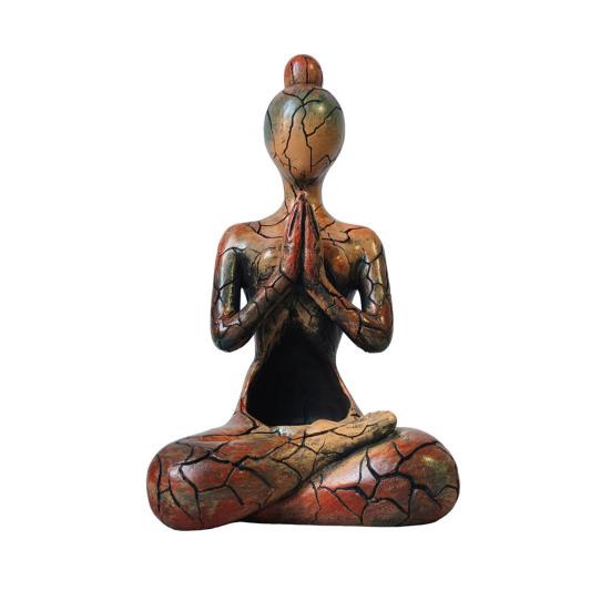 Yoga Meditation Figurine Abstract Sitting Women Resin Statue Sculpture Indoor Outdoor Yoga Room Zen Decoration Ornament
