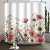 Aquarel Bloemen Douchegordijn voor Badkamer Lente Elegant Bloem Bedrukt Badgordijn Botanisch Wilde Bloemen Badkamerdecoratie