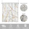 1Pc Waterproof Polyester Shower Curtain With 12 Plastic Hooks, Golden Marble Printed Bath Curtain Fabric Curtain For Bathroom