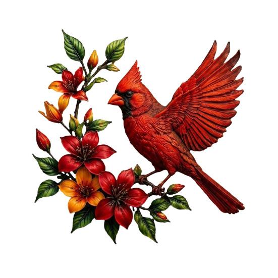 Metal Hummingbird Wall Art, Hand-painted Red Bird Wall Hanging, Rust & UV Resistant Weatherproof Decor, Indoor Outdoor Hanging Ornament for Garden
