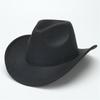 European, American and Western Cowboy Hat Wool Jazz Top Hat Men and Women's Ethnic Style Autumn and Winter Felt Hat Big Eave Hat Felt Hat