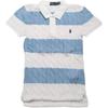 Polo Ralph Lauren Color Block Logo Bouton Coupe Slim Manches Courtes Polo Femme tops Bleu Clair 211943043-011