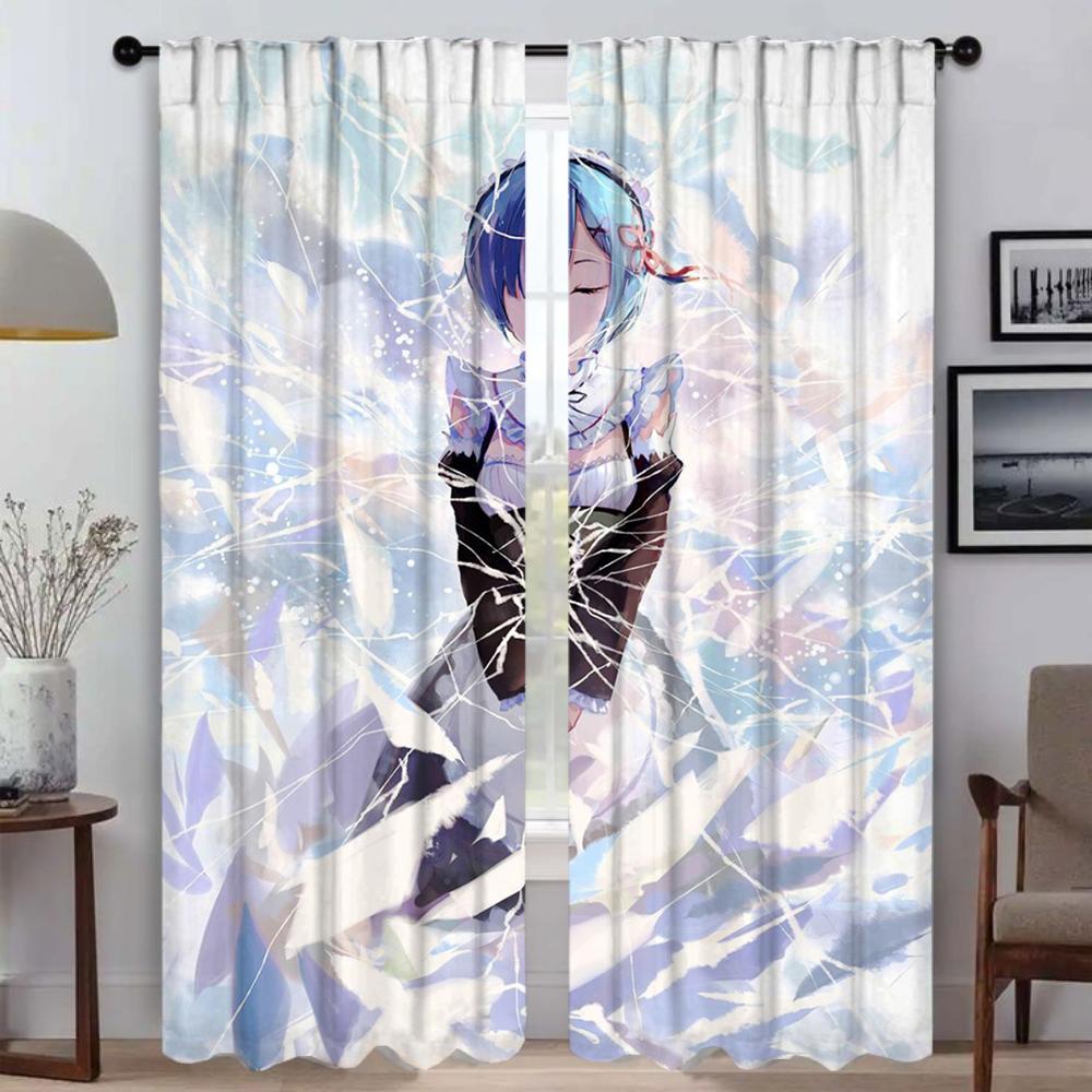 Blackout Re Zero Living Room Curtains Partition Curtain Halloween Decoration Bedroom Shades Kitchen Set Of 2 Modern Made Polyester Washable Sitting