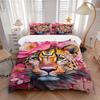 3pcs Leopard Floral Print Duvet Cover Set - Machine Washable, Includes 1 Cover and 2 Pillowcases, No Core Included Yy251013076