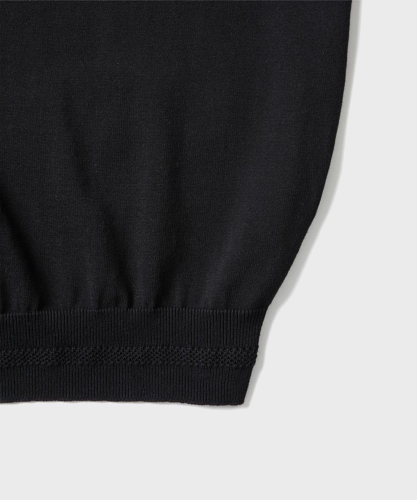 AMFEAST (100% Cotton) Essential Polo Half Knit Black