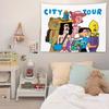 American Cartoon Original Illustration Wall Hanging Tapestry Bedroom Headboard Decor Background Cloth