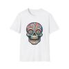 Unisex Softstyle T-Shirt Psychedelic Skull Rainbow Swirls