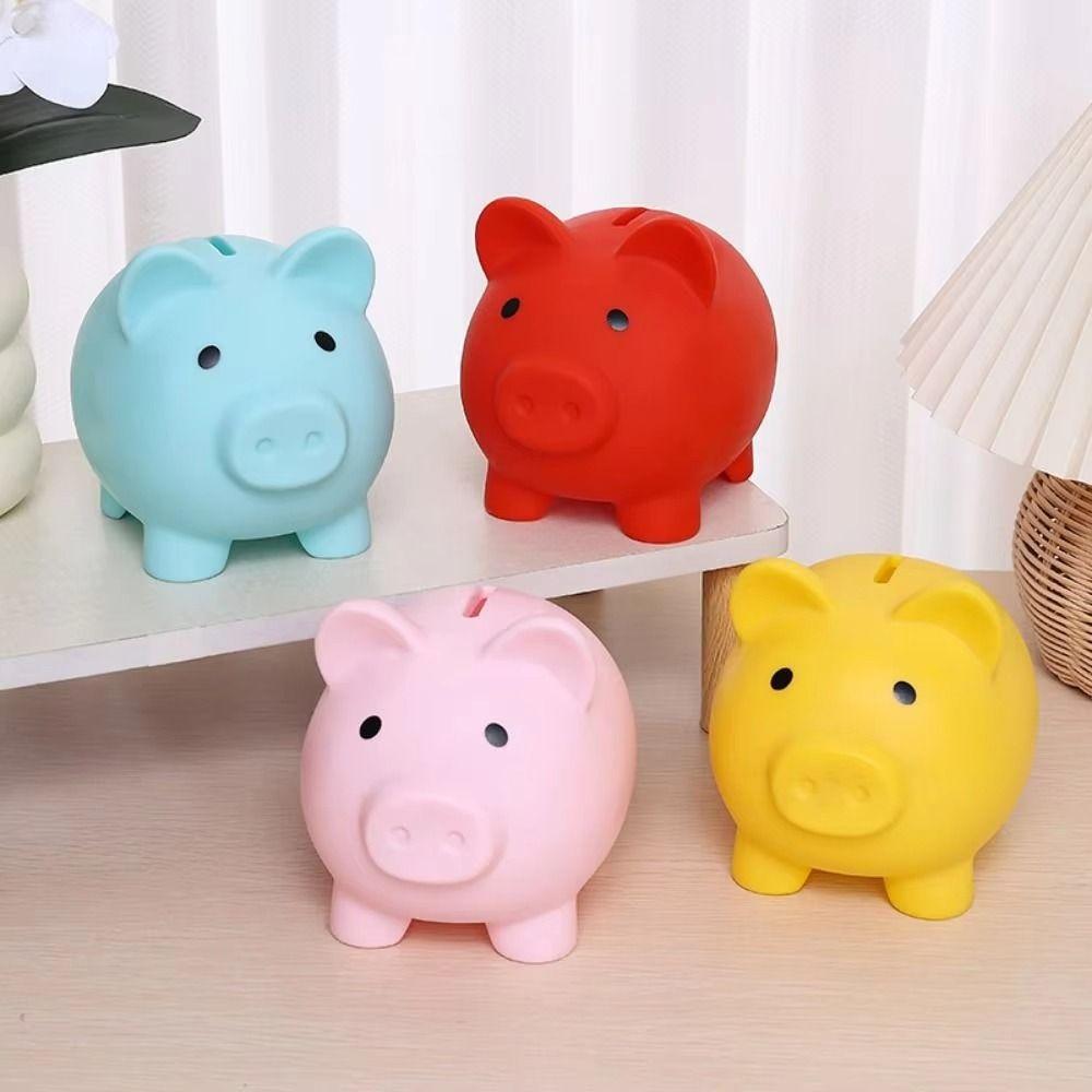Pig Shape Money Box Reusable Storage Bottl Cartoon Coin Tray Storage Case for Children