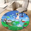 1pc Cartoon Characters Playing Round Carpet, Made of Polyester,Perfect for Decorating Office Chairs, Living Rooms Fplt141