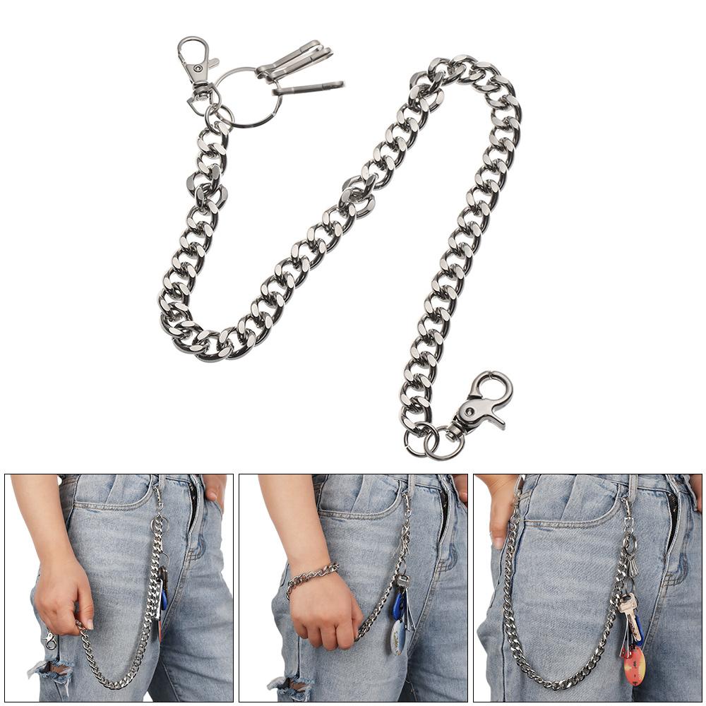 Hipster Punk Rock Breloki Klips Łańcuch Motocyklisty Spodnie Jeans Brelok Gruba Łańcuch Łańcuch do Portfela Pasek