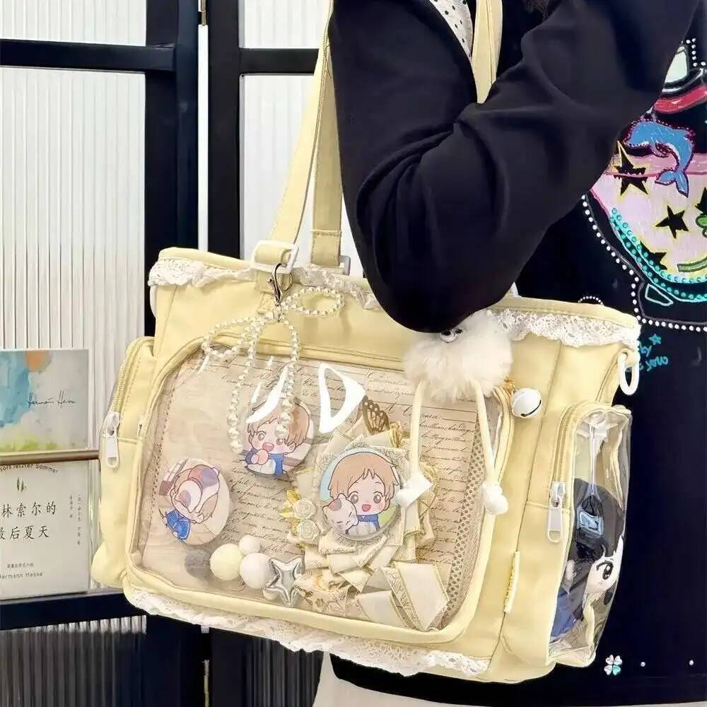 Neue Y2K Süße Japanische Ita Tasche Lolita Mädchen Transparente Schulter-Tragetasche Große Kapazität Umhängetasche Lässige Tasche DIY Display Handtaschen