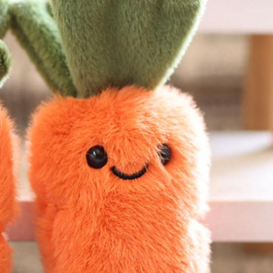 Cute Carrot Vegetable Plush Keychain, Small Stuffed Pendant for Bag Backpack Purse, Kawaii Key Ring Charm, Gift for Girls Women