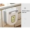Trash Can Wall-mounted Foldable Space-Saving with Buckle Cabinet Door Wall Hanging Storage Basket Home Supply