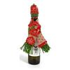 Christmas Wine Bottle Decor Set With Knitted Scarf And Hat For Holiday Celebration