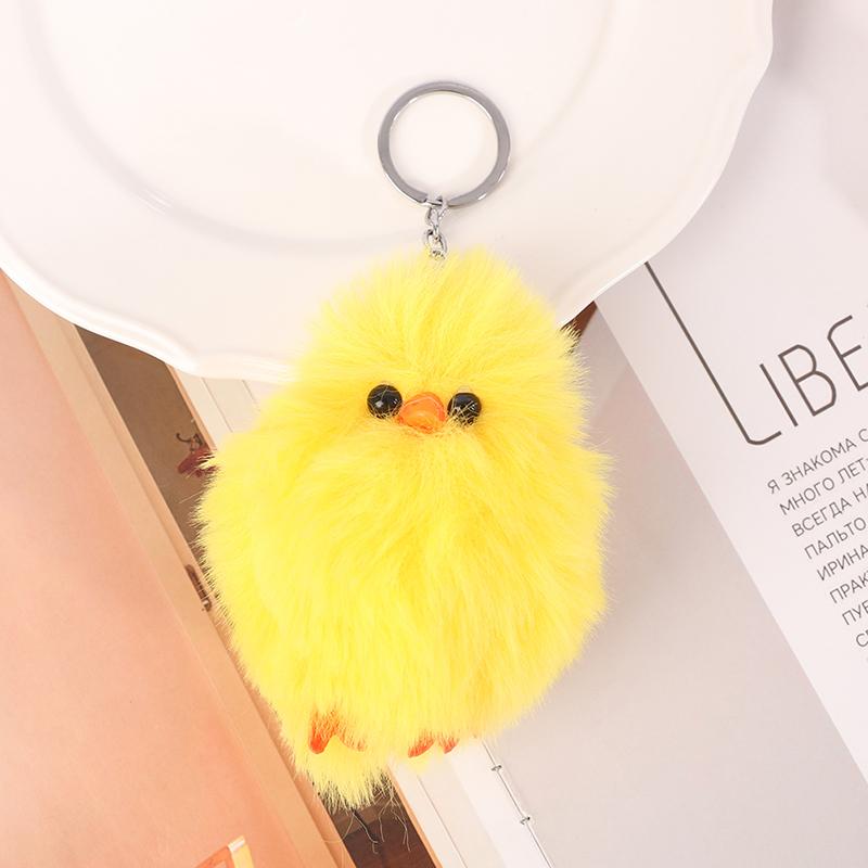 2Pcs Easter Chick Keychain Plush Chicken Keyring,Yellow Chick Easter Party Decor