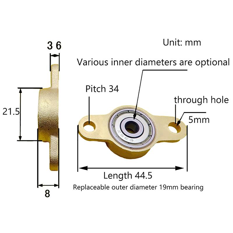 1Pc 5/6/8/10Mm Caliber Zinc Alloy Bearing Kfl05 Kfl06 Kfl07 Kfl08 Kfl10 Flange Bearing With Pillow Block