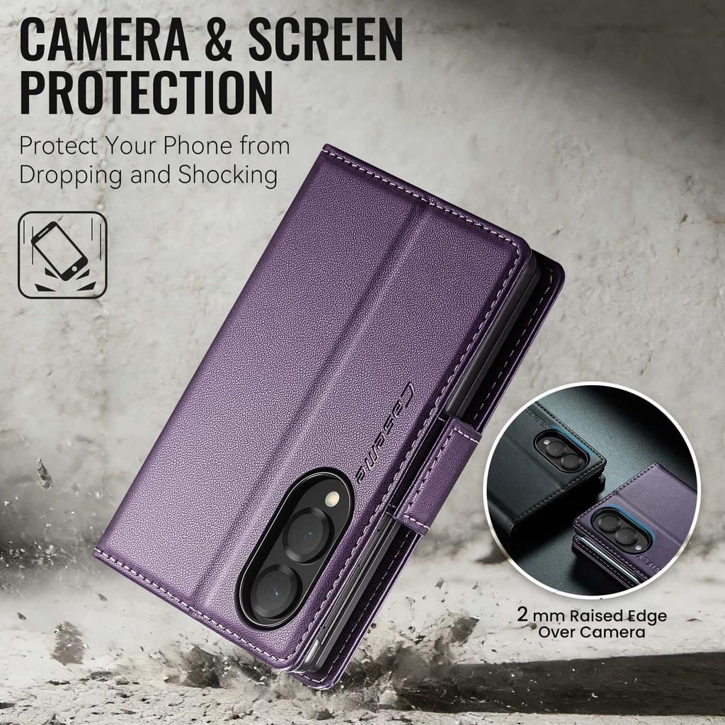 Custodia per Samsung Galaxy Z Fold 8 Portafoglio in Pelle Slot per Carte Blocco RFID Cavalletto Pieghevole Magnetico Antiurto Copertura di Lusso
