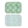 Efficient Safe Silicone Ice Cubes Tray 6 Large Round Cavities Leak Proof Lid Funnel For Cocktails Whiskeys Juice