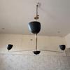 Lustre de latão moderno com 3 braços, luminária pendente inspirada em meados do século, decoração elegante para casa