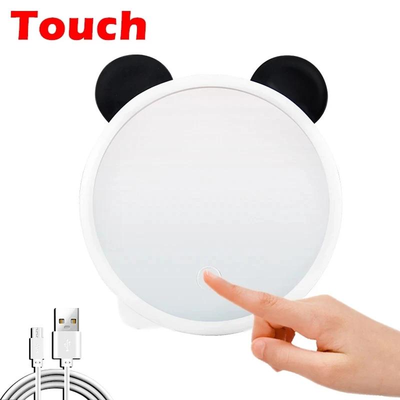 10x Magnifying Makeup Mirror 14 Led Lighted Flexible Mirrors Touch Screen Vanity Mirror Portable Dressing Table Cosmetic Mirrors