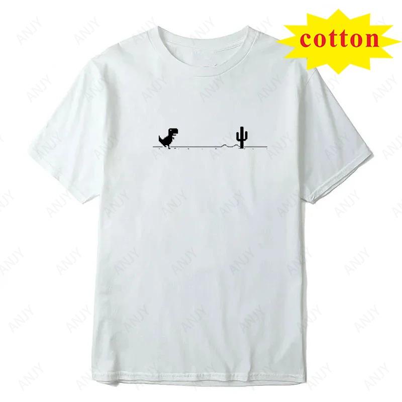 Mosaikspiel Kaktus Dinosaurier Druck Kreativ Lustig Streetwear Mode Lässig Sommer Unisex Unisex Universell Kurzarm T-Shirt