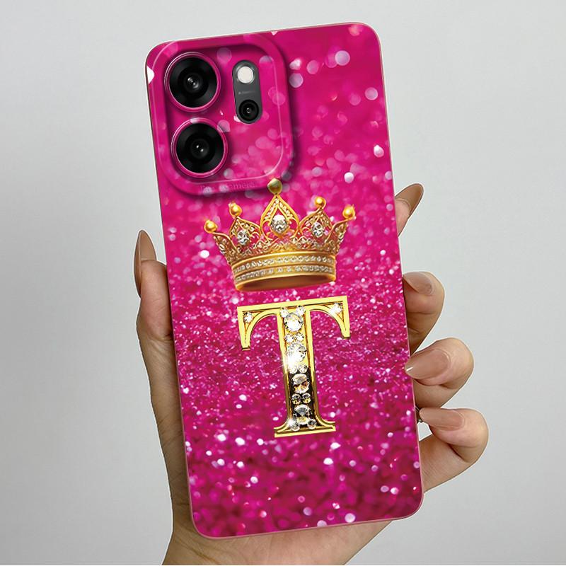 Case For Oppo Reno 14 FS Reno14 F S 14F 14FS 5G Phone Case Crown Letters Shockproof Soft TPU Cover Reno14FS Reno14F Shell Capa