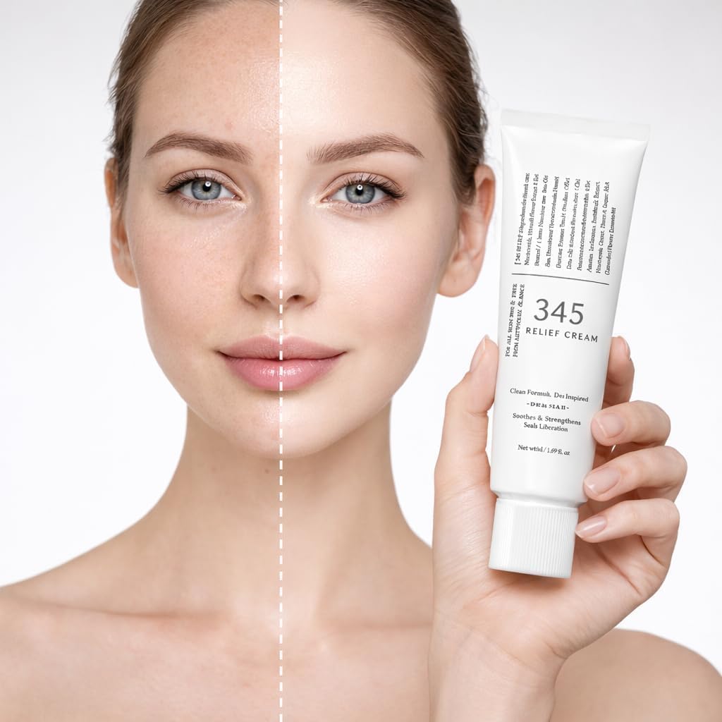 345 Relief Cream | Daily Face Moisturizer for Soothing Recovery and Blemish Care with PDRN & Niacinamide | Korean Vegan Skincare for All Skin Type