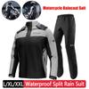 Waterproof Motorbike Raincoat Split Rain Suit Men Breathable Reflective Stripe Motorcycle Raincoat Suit for Riding Cycling